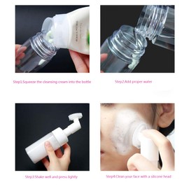 GBSTORE - 3 cepillos vacíos para limpiar la cara, con espuma, espuma, cepillo para polvo de espuma de gel para lavar, botella de espuma, tipo de presión, batidor de leche, mini dispensador de jabón espumoso