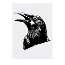 'Crow Cawing' Temporary Tattoo - Water Resistant, Skin-Safe, Non-Toxic Transfer (TO00082561)