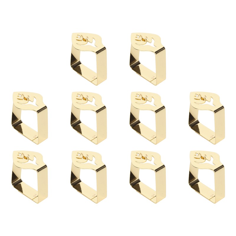 10Pcs Tablecloth Clips Stainless Steel Leaf Style Anti Slip Multi