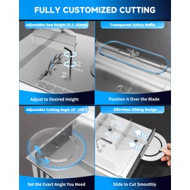 MIMYTH Mini Table Saw for Crafts, Multifunctional Portable Table Saws Adjustable Cutting Angle,Speed,SawDepth; Small Table Saw for Cutting, Grinding, Sanding All-in-one; Tablesaw