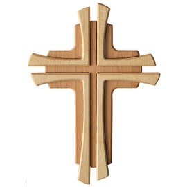 Kalner Präsente Crucifix en bois de hêtre mural moderne
