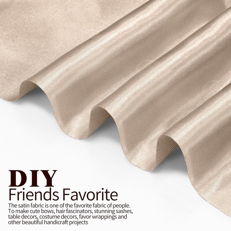 Horbaunal Taupe Satin Fabric 55 Inch Wide by The Yard,