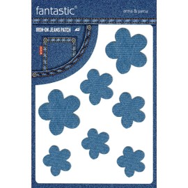 Parche de mezclilla termoadhesivo de flores azul claro para jeans, reparación duradera y parche decorativo para chaquetas de mezclilla, pantalones y ropa, apliques de tela fáciles de coser