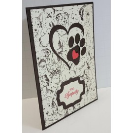 Handcrafted Greeting Card -Dog Sympathy - With Sympathy - Sorry for your loss