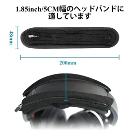 Adhiper Q35 Headphone Cover for Sony Bose Beats JBL ATH Hyperx Skullcandy Headphones, Diving Fabric Headband Cover Replacement, Universal Cushion Compatible with Pull Chain and Hook (Black)