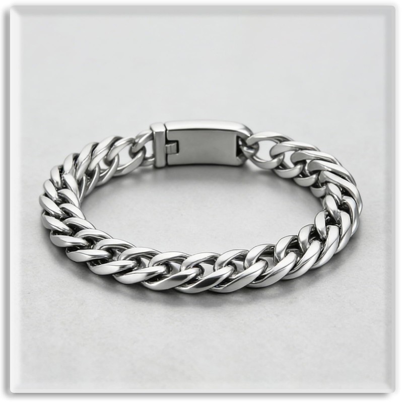 Xusamss Mens Cuban Link Chain Bracelet Thick Link Design Stainless