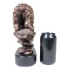 Wildlife Large Grizzly Bear Going Down Hill Bronze Electroplated Resin