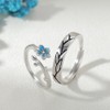 Forget Me Not Sterling Silver Couples Rings Set,Forget Me Not