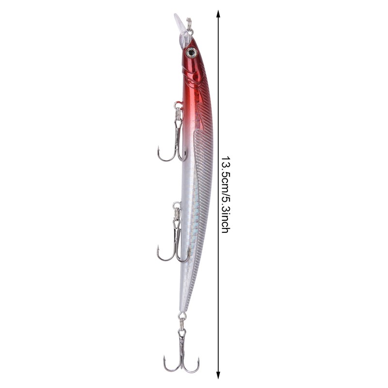 6 pcs 13.5cm/13.5g Freshwater Saltwater Fishing Lures Plastic Hard Baits