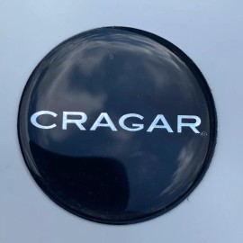 CRAGER CRAGAR WHEEL CENTER CAP EMBLEMS Decals Black and Chrome 1.75" SS ET GT MAG'S NOS