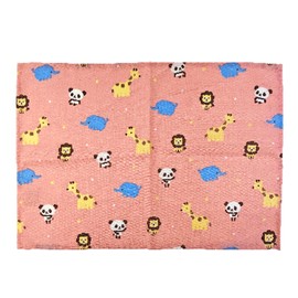 GE0924 8A Luncheon Mat Lunch Napkin Cute Character Panda Back with Name Tag 17.7 x 12.6 inches (45 x 32 cm), Pink Panda and Animal