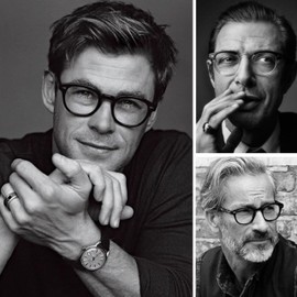 Kursan Small Round Black Glasses for Women Men Thick Frame Fashion Clear Lens Blue Light Glasses (03 Flower, 45MM)