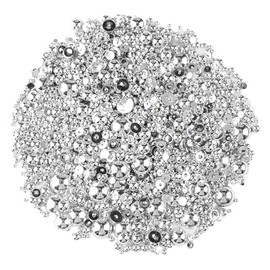 Lotsdonxia 1000pcs Imitation Pearls – 2-8mm Flat Back Artificial Gems Half Round ABS Pearl Beads for DIY Crafts, Jewellery Making, Nail Art, and Hair Accessories (Silver)