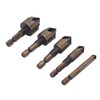 5 Pcs Countersink Drill Bit 1/4in 3/8in 1/2in 5/8in 3/4in