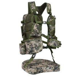 CAMOMAX Turkey Vest with Seat - Lightweight Adjustable Hunting Vest, 3-inch Cushion, Ample Storage with Multiple Pockets