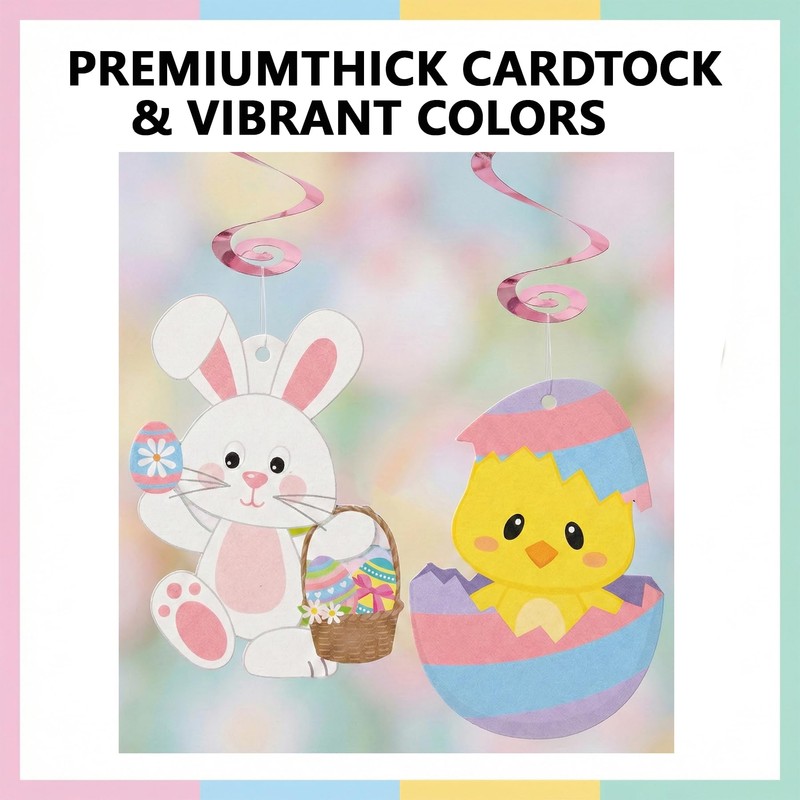 Easter Decorations Set - 18 Pcs Pre-strung Happy Easter Banners