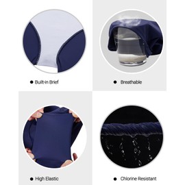 Holipick Plus Size Swim Shorts Women High Waisted Bathing Suit Bottoms Tummy Control Swim Shorts, Black, 14 Plus