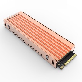 Pure Copper M.2 2280 SSD Heatsink M.2 Hard Drive Heatsink Radiator Efficient Heat Dissipation SSD Cooling with Thermal Pad (Model 2)