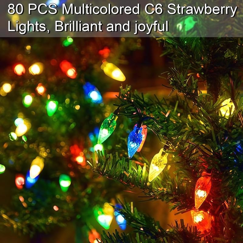Solar Christmas Tree Lights (4 Set) – 80 Multicolor Strawberry