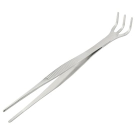 ZZLZX Straight Tweezers and Spike Rake Tool Stainless Steel Multifunctional Potting Planting Tool Potting Bonsai Succulent Dual Purpose With Tweezers Soil Tillage Tool Silver