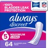 Always Discreet Adult Incontinence Pads for Women, Drier, 5 Drop