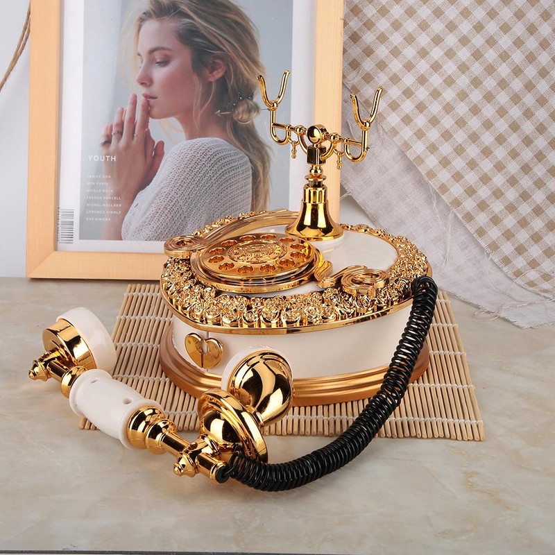 Heart Telephone Shaped Plastic Music Box Jewelry Case Home Decor