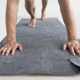 Health Humt Sports Yoga Towel Plain Anti-Slip 61cm Gray 10ea