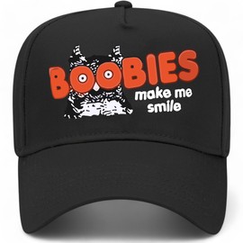 Make Me Smile Owl Vintage Trucker Hat | Funny Premium Adjustable Snapback Baseball Hat for Men & Women (US, Alpha, One Size, Black)