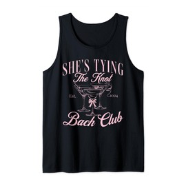 She's tying the knot Bachelorette Coquette Bow Bridal shower Tank Top