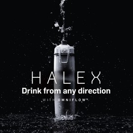 BlenderBottle Halex Thermo-Insulated Squeeze Water Bottle, Cycling & Sports - BPA-Free, White, 24 oz / 710 ml