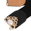BlackButterfly Stretchy Vintage Wide Waspie Elastic Pearl Buckle Waist Belt,