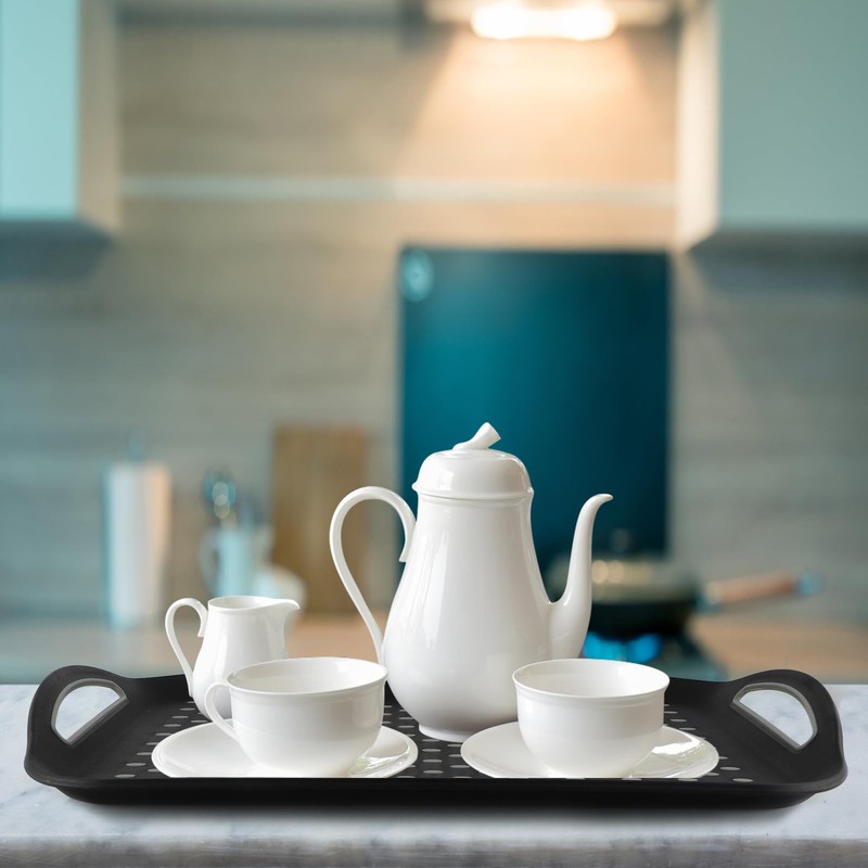 MDLUU Large Non-Slip Serving Tray with Handles, Food Serving Platter,