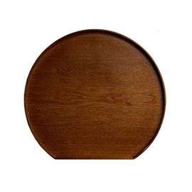 Yamaga Lacquerware Store, Non-slip, Wooden, Half-moon Tray, Non-Slip, Convenient, Placemat, Tray, Stylish, New Year's, Breakfast, Cafe, Japanese Food, Morning (Zelkova Style)