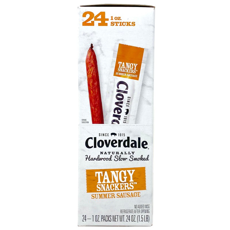 Cloverdale Tangy Snackers Summer Sausage Sticks, Individually Wrapped Summer Sausage