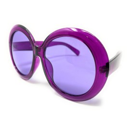WD Shades - Women's Oversize XL Circle Round Thick Frame Sunglasses (Chrstal Purple,Purple),60mm