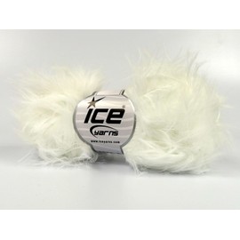 Lot of 8 Skeins Ice Yarns Faux Feather Hand Knitting Yarn White