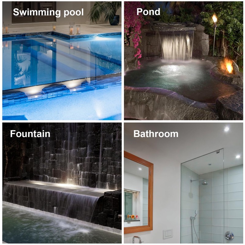 Landscapestation LED Underwater Pool Lights - 4 Packs, 3W 12V-24V