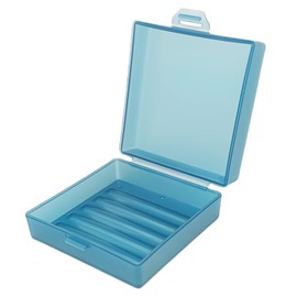 Elimeta Square Soap Dishes Holder for Shower Travel Container with Lid Lightweight Waterproof Soapbox for Dr. Squatch Men's Bar for Traveling Toiletry Gym Bathroom (Light blue)