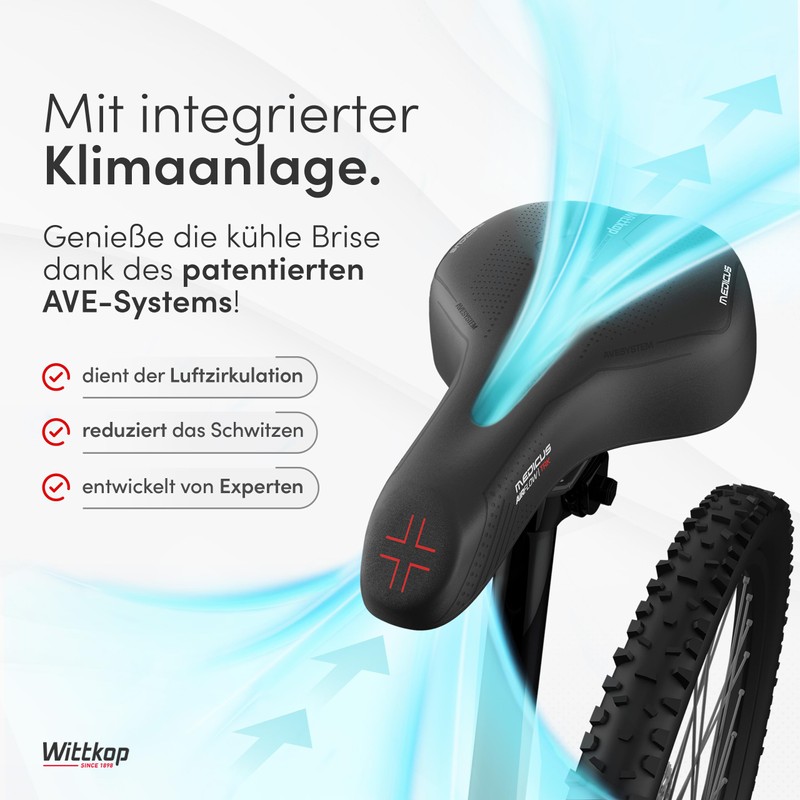 Büchel Wittkop Medicus Men's Trekking Saddle with Memory Foam, black