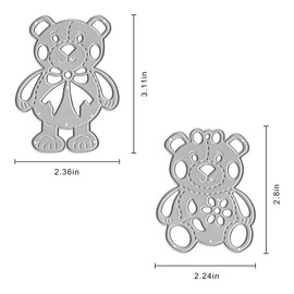 Metal Two Bears Cutting Dies,Cute Teddy Bears Die Cuts Embossing Stencils Template Mould for Card Scrapbooking and DIY Craft Album Paper Card Decor