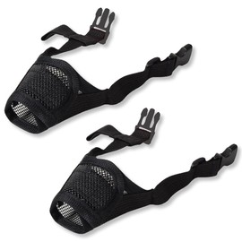 KEQAR Pack of 2 Adjustable Soft Mesh Muzzles for Dogs, Prevents Biting, Allows Panting, Drinking and Barking, for Small and Large Dogs (M) (Black)