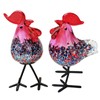 JUYOULE Chicken Lovers Gift：Hand Blown Glass Chicken Figurine, Murano Style