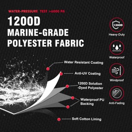 Fuprosico Boat Motor Cover 1200D Outboard Motor Cover Waterproof Outboard Engine Cover Heavy Duty Motor Cover Compatible with Mercury 200-400HP VERADO -6 CYL 2.6L 2005-2023