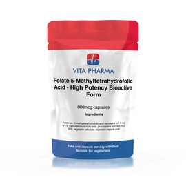 VITA PHARMA Folate 5-Methyltetrahydrofolic Acid – High Potency 60 Capsules