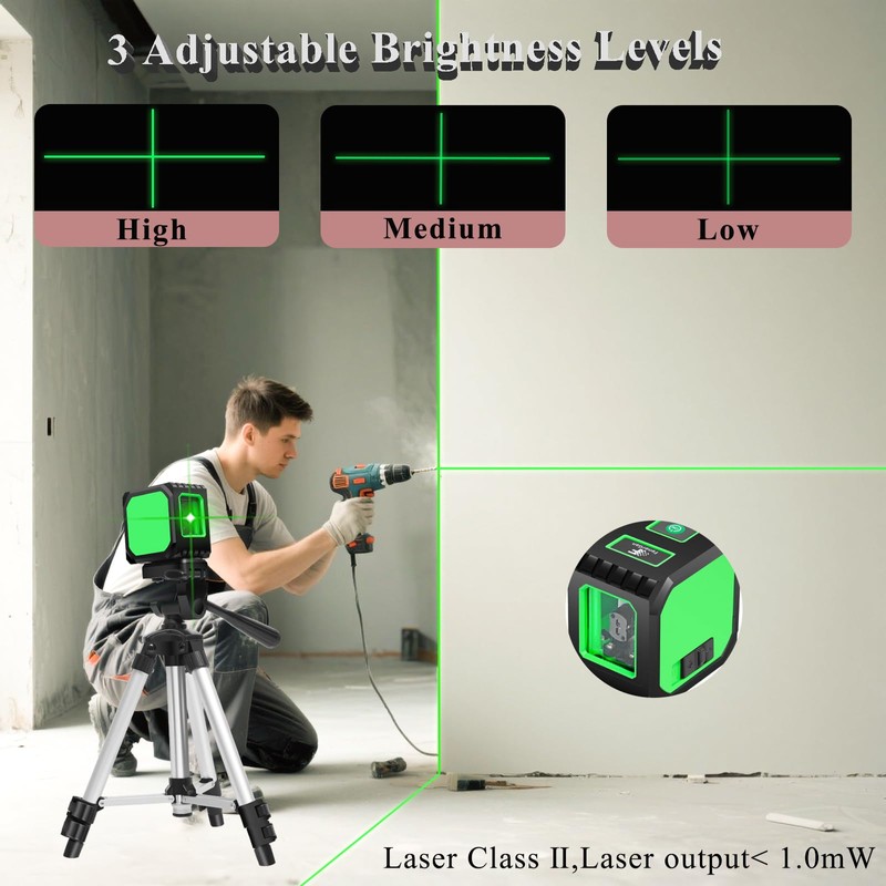 Laser level with tripod home improvement picture hanging tool,Green Cross