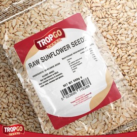 Tropgo Sunflower Seeds - 500g - Packed Fresh, Premium Quality Healthy Seeds for Eating - Raw Sun Flower Seeds - High in Fibre & Minerals, Gluten Free - Perfect for Snacking
