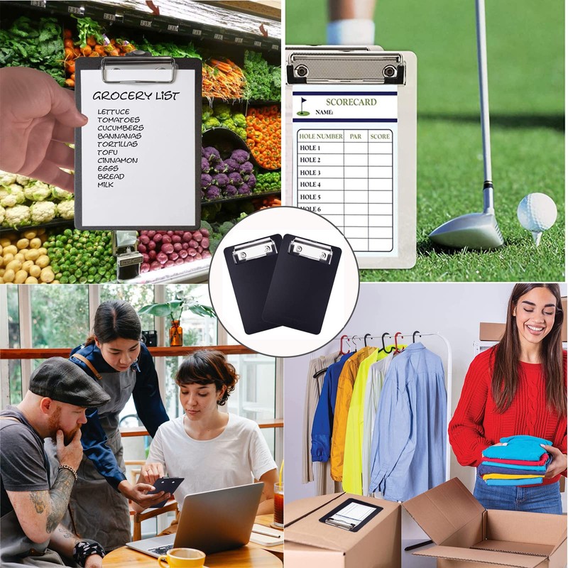 Mini Clipboard, 10 x 15 cm Plastic Clipboard, AZWOOD Small