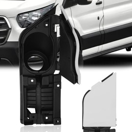 YUWUTF Fuel Filler Door Housing Pocket Hinge w/White Cover Compatible with 2015-2023 Ford Transit Van 150 250 350 Replacement for CK4Z-5427936-A, CK4Z-5427936-F