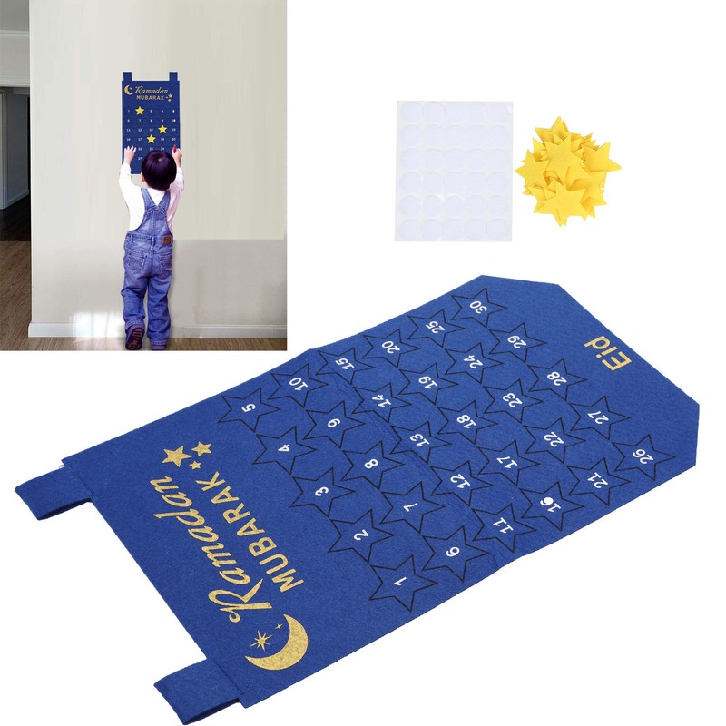 Eid Mubarak Advent Calendar Hanging Fabric Countdown Date Display Ramadan