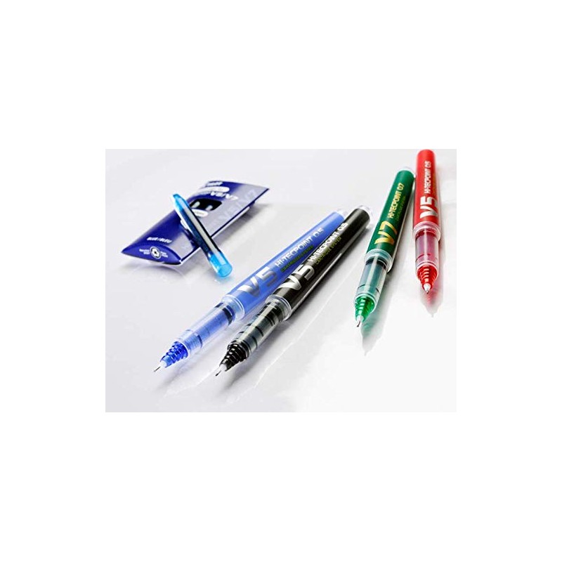 Pilot V7 Hi-Tecpoint Refillable Pen - Black (Pack of 10)